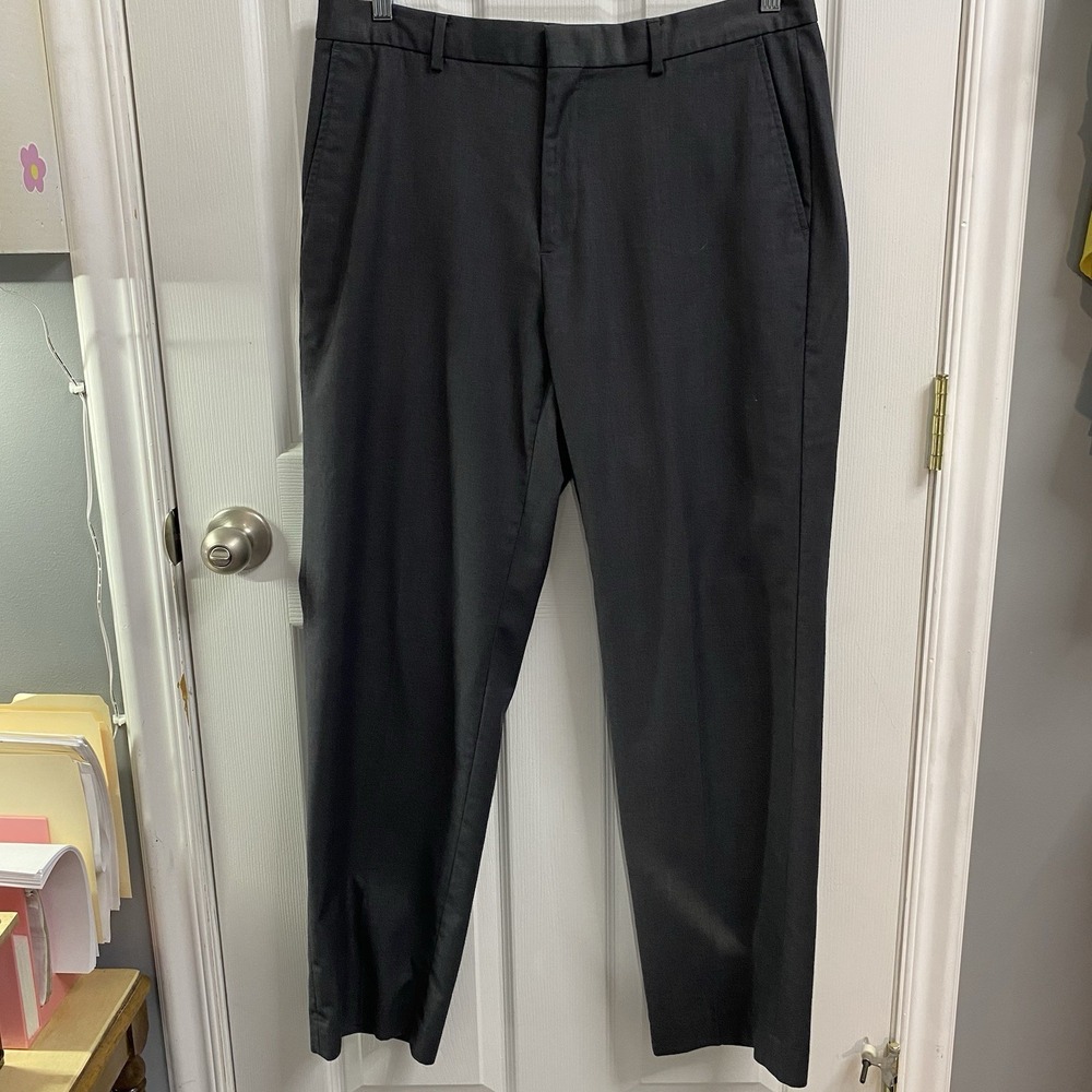 Calvin Klein Dark Gray Dress Pants Men's 34x32 Rise=11" Wedding Work